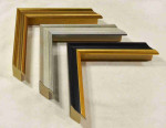 Modern Stylish Wooden Frame Gold Silver Black 0.75" Width 1" Height.