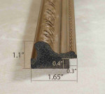 Antique Gold (Bronze), Picture Frame. Width 1.65 inches, height 1.1 inches. Polystyrene Picture Frame.