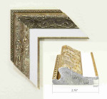 Beautiful Picture Frame Gold and Silver with Mat Strip (Paspartout). Width 2.76" x Height 1.18".