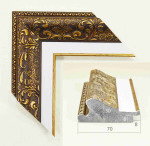 Beautiful Picture Frame Gold and Silver with Mat Strip (Paspartout). Width 2.76" x Height 1.18".
