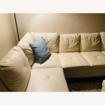 White Sectional W Storage Ottoman