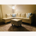 White Sectional W Storage Ottoman
