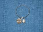 Large freshwater drop pearl and sterling silver bracelet