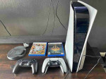 PS5 with Two Controllers and Two Games