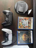 PS5 with Two Controllers and Two Games