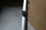 Blue sea glass sterling silver ring.