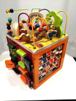 Child”s black and silver Wooden kitchen with accessories