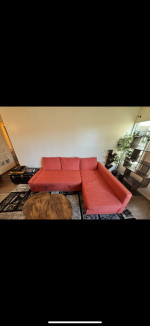 Sleeper sectional,3 seat w/storage, Skiftebo dark gray