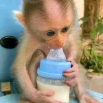 Adorable male and female capuchin monkeys
