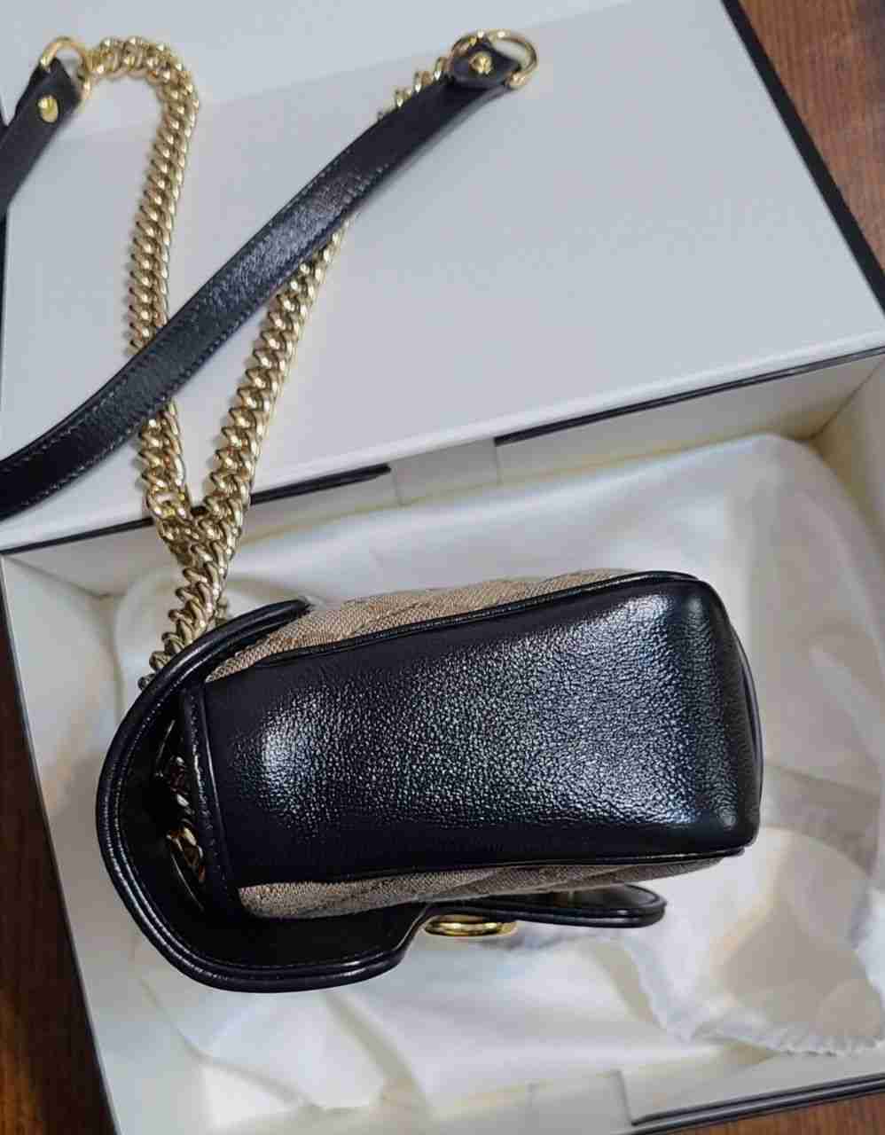 Authentic gucci GG Marmont Diagonal Quilted Small Shoulder Handbag 443497