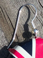 Coronation King Charles Union Jack flag genuine-bottletop earrings