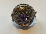 Balinese Motif Solid Sterling Silver Poison (locket) Ring