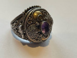 Balinese Motif Solid Sterling Silver Poison (locket) Ring