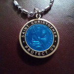Saint Christopher surf surfing protection pendant necklace  chain