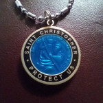 Saint Christopher surf surfing protection pendant necklace  chain