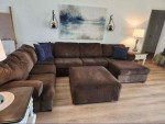 Sectional couch and ottoman