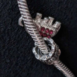 Sim Stars 925 sterling silver 19" necklace snake chain & ruby pendant