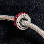 Sim Stars 925 sterling silver 19" necklace snake chain & ruby pendant