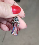 Vintage Aurora Borealis Crystal Rainbow Necklace Screw Earrings Set