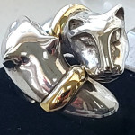 18K Gold & Sterling Silver Double Panther Ring & Earrings Set