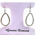 New 14k White Gold Diamond Earrings New in Box