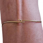 14k Yellow Gold Diamond & Ruby Modern Hook Clasp Wave Bracelet