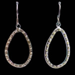 NEW 14k White Gold Diamond Pear Drop Earrings New in the Box