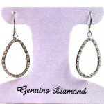 NEW 14k White Gold Diamond Pear Drop Earrings New in the Box