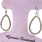 NEW 14k White Gold Diamond Pear Drop Earrings New in the Box