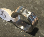 Titanium Matte & Polished Tension Set Square CZ ring size 5