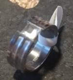 Titanium Matte & Polished Tension Set Square CZ ring size 5