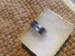 Titanium Matte & Polished Tension Set Square CZ ring size 5