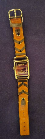 COACH Ladies Silvertone Watch Black Leather Rivet Strap