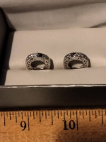 HOOP EARRINGS (*1 CARAT WT.) CUBIC ZIRCONIA/PLATINUM OVER SILVER $60