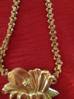 18 inch Gold Plated Floral Necklace