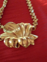 18 inch Gold Plated Floral Necklace