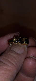 Gorgeous 14kt 3 Stone Black Star Sapphire Ring