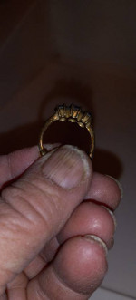 Gorgeous 14kt 3 Stone Black Star Sapphire Ring
