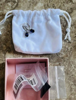 New Diamonique Sapphire Blue Elongated Cushion Cut Earrings