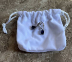 New Diamonique Sapphire Blue Elongated Cushion Cut Earrings