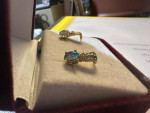 ————LIKE NEW HELZBERG DIAMOND & OPAL EARRINGS———————-