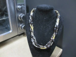 18" Three Strand Smokey Quartz and Citrine Necklace with .925 Clasp