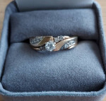 Engagement ring with wedding band.