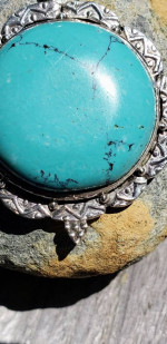 Beautiful, vintage, Turquoise pendant w/ 925 Italian chain. EUC