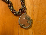 Handmade Chainmail Dragon Necklace (Rose Quartz)