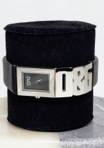 Dolce & Gabbana DW0507 Shout Logo Strap Black Dial watch, w/COA