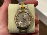 Womens Rolex 31mm 2 Tone Factory Diamond dial and bezel