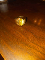 Tiger eye gold plated ring