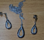 Black/White Diamond Necklace & Earring Set