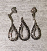 Black/White Diamond Necklace & Earring Set